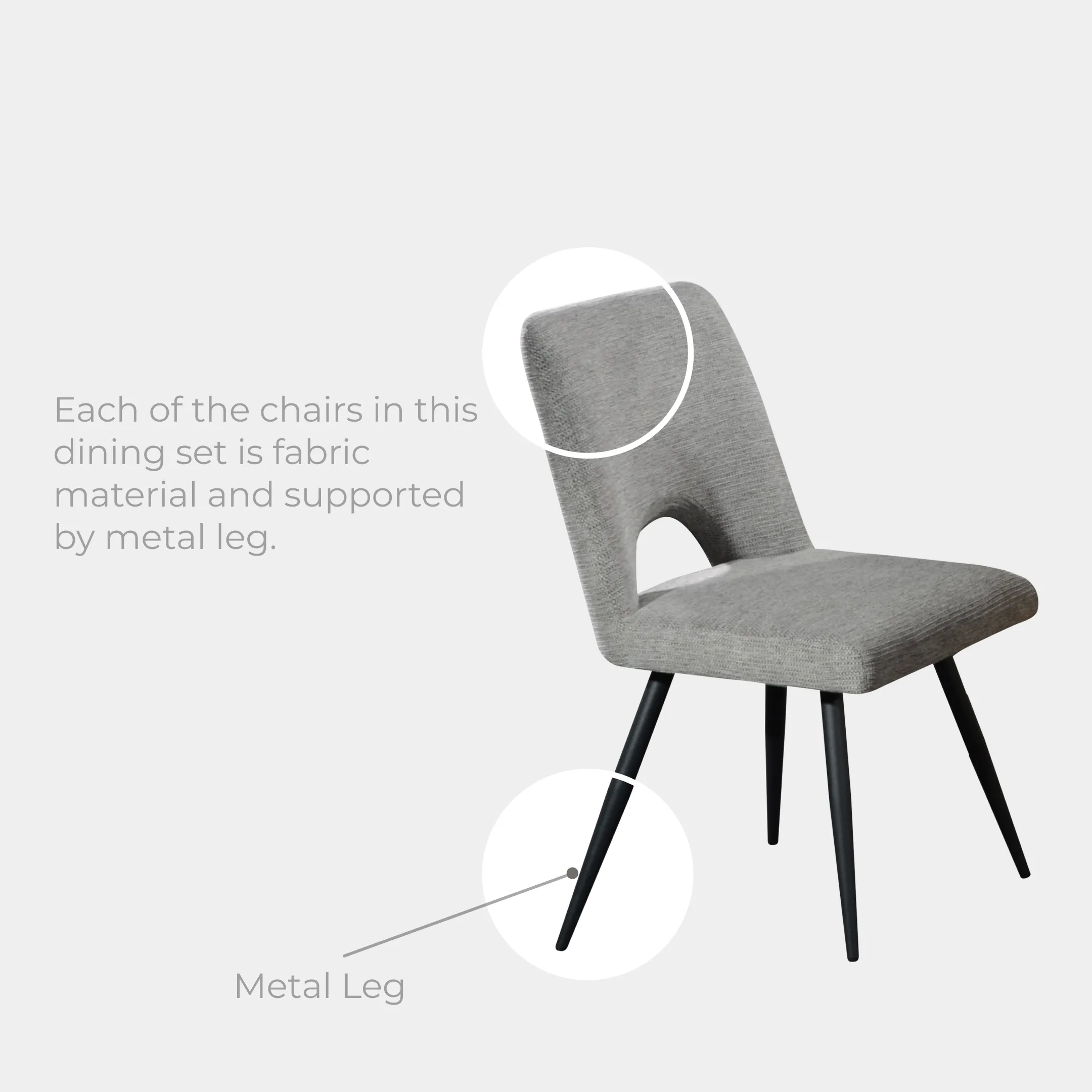 Goodnite (1+6) Marble Dining Set (W 1800mm), Nano Marble Table, Metal Leg, Fabric Chair