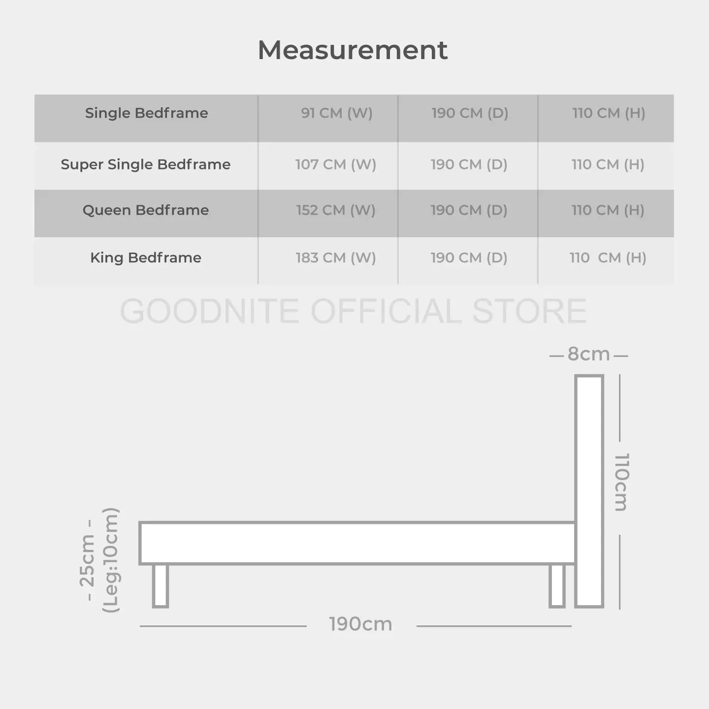 Goodnite FC101 Bedframe (Queen/ King)