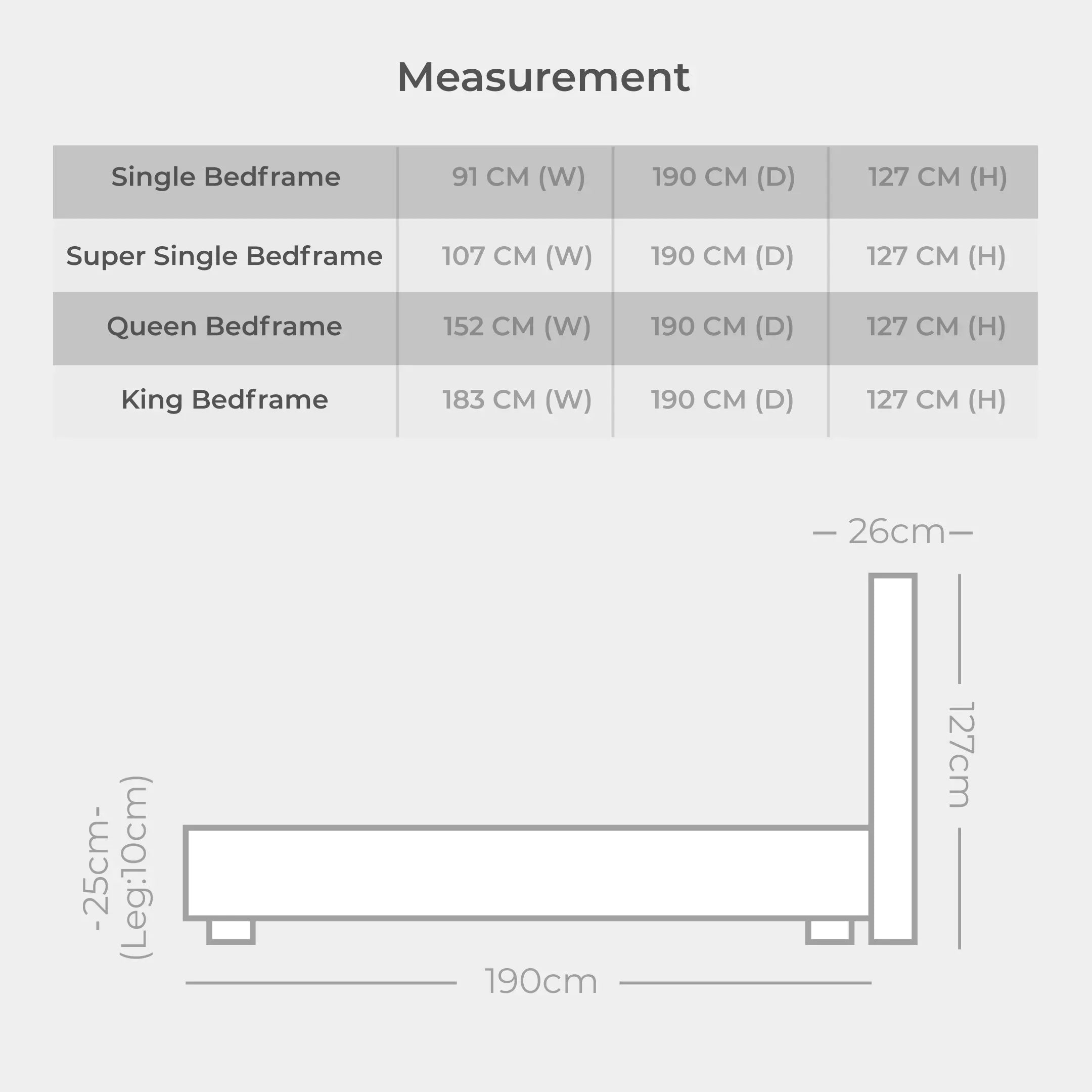 Goodnite FC104 Bedframe (Single/ Super Single/ Queen/ King)