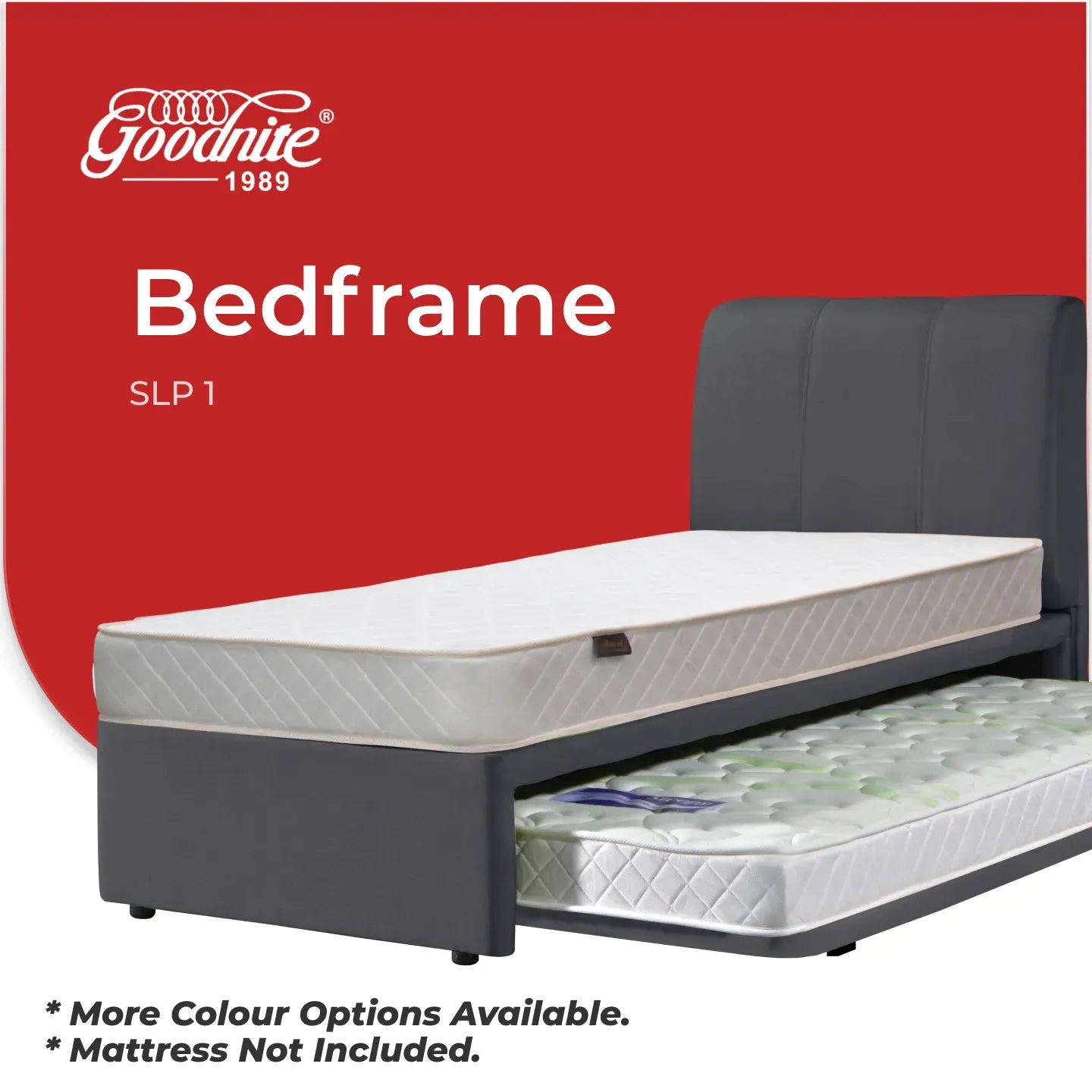 Goodnite SLP1 Bedframe (Single Top + Single Size Bottom Wooden Pull Out Multi Divan)