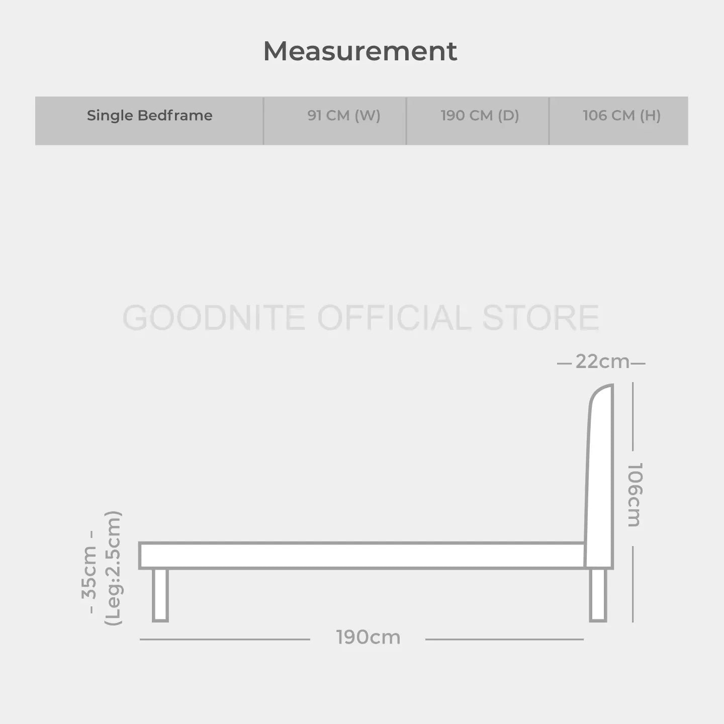 Goodnite SLP1 Bedframe (Single Top + Single Size Bottom Wooden Pull Out Multi Divan)