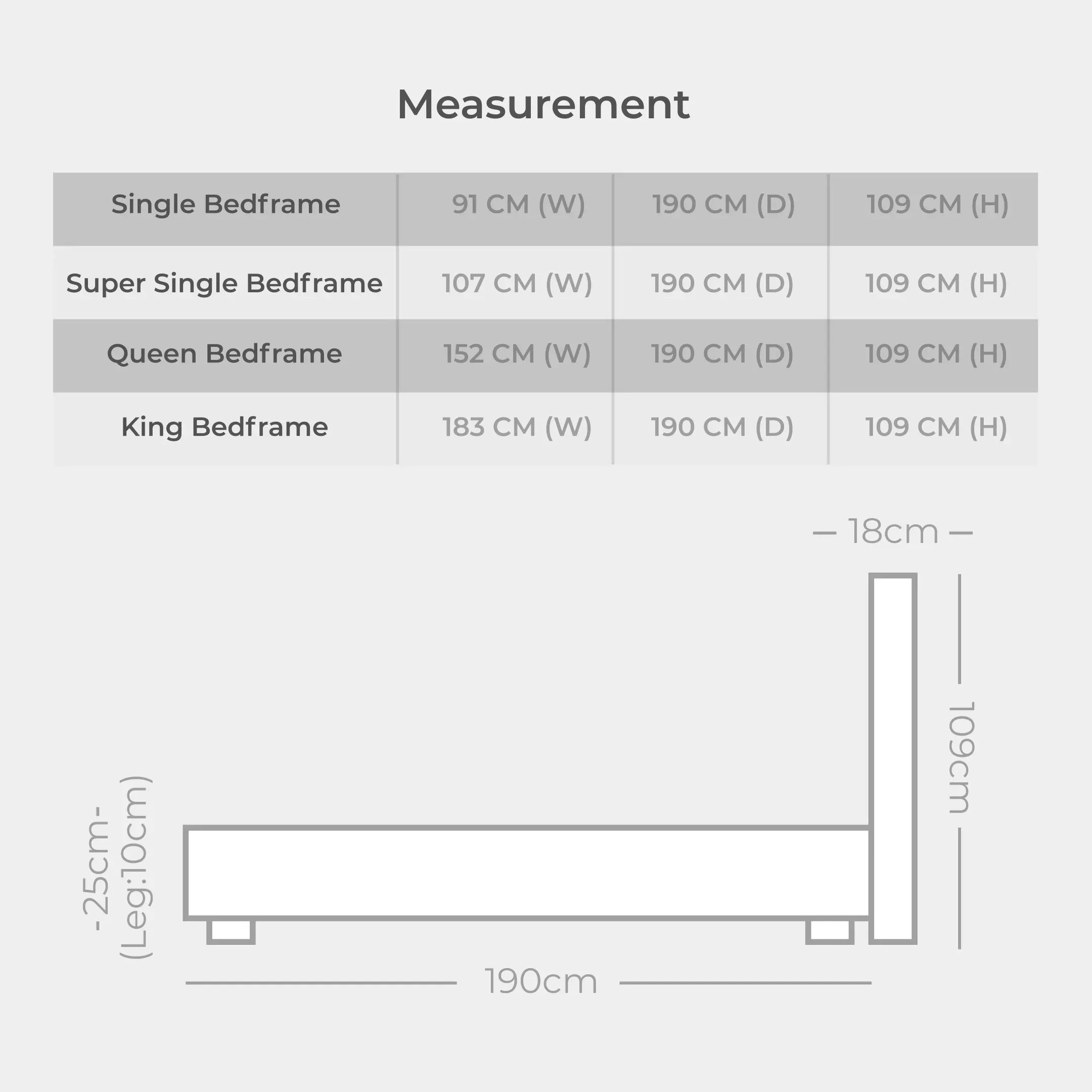 Goodnite EC108 Bedframe (Single/ Super Single/ Queen/ King)