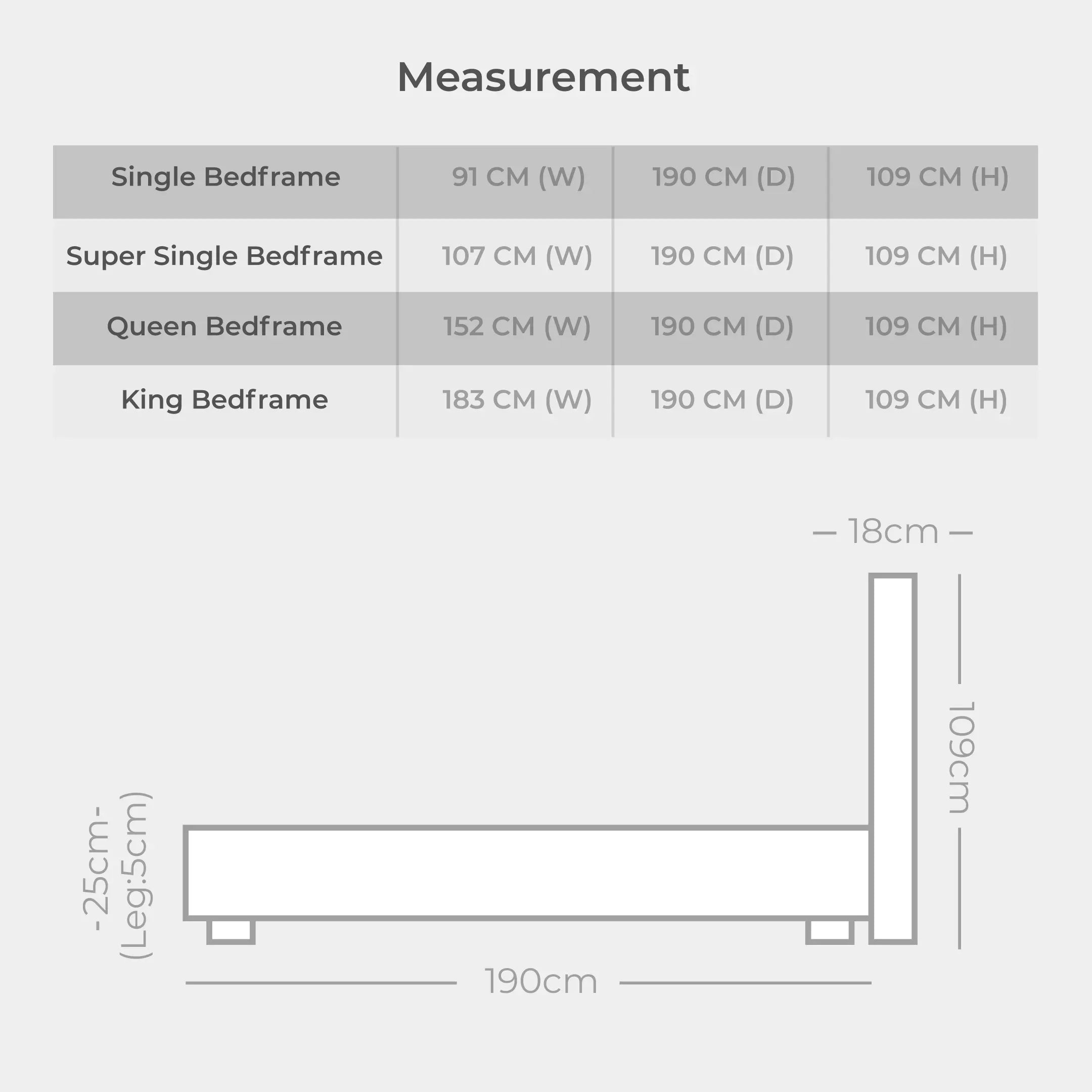 Goodnite EC111 Bedframe (Single/ Super Single/ Queen/ King)