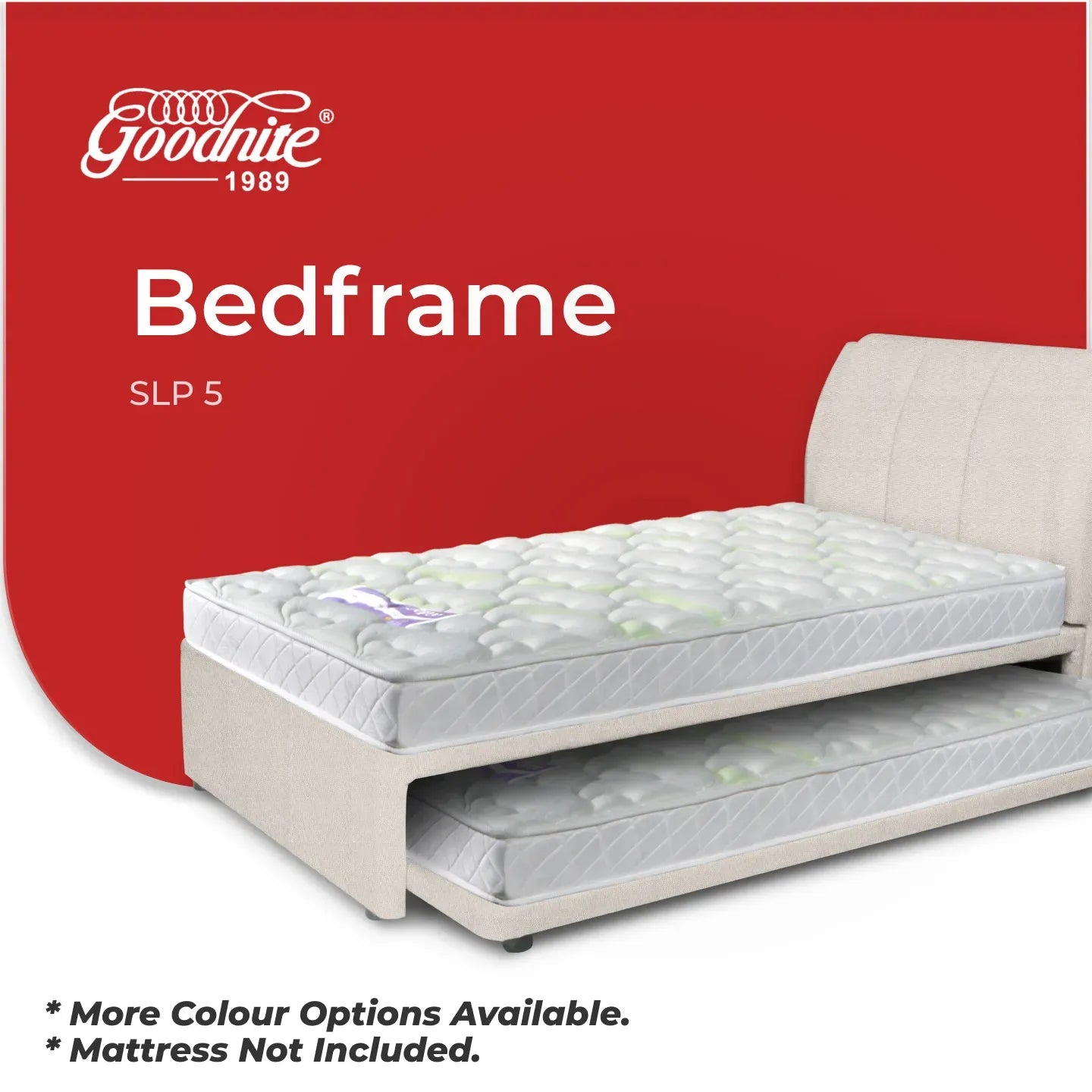 Goodnite SLP 5 Bedframe (Single or Super Single Top + Single Size Bottom Wooden Pull Out Multi Divan)