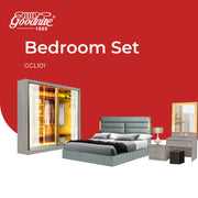 Goodnite Queen/ King Bedroom Set, Bedframe + Wardrobe + Dresser + Side Table (GCL101)