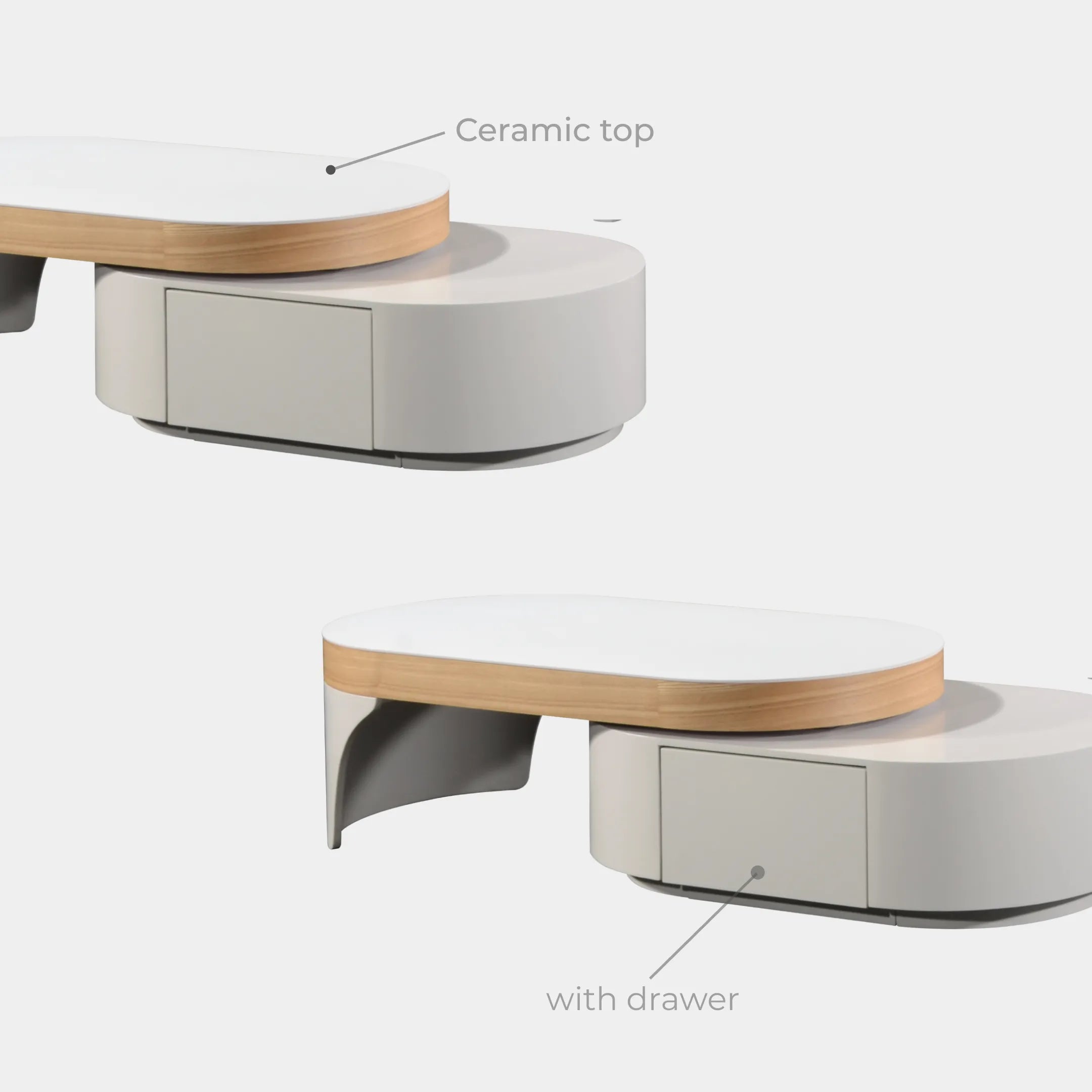 Goodnite Ceramic Top TV Cabinet with Ceramic + Wooden Top Coffee Table (TV2408 + CT2408)