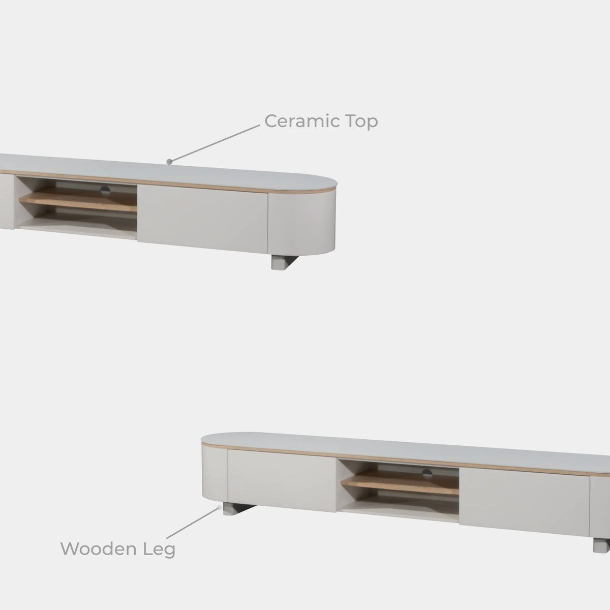 Goodnite Ceramic Top TV Cabinet with Ceramic + Wooden Top Coffee Table (TV2408 + CT2408)