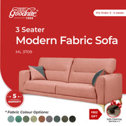 Goodnite Fabric Sofa (ML3709), 1 Seater/ 2 Seater/ 3 Seater/ 2+3 Seater, 5 Years Warranty