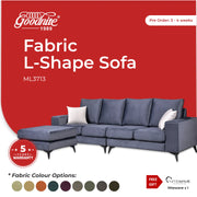 Goodnite Fabric L-Shape Sofa (ML3713), 5 Years Warranty