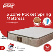Goodnite Grand Regent 5 Zone Pocket Spring Mattress (12 Inch) with Single/ Super Single/ Queen/ King