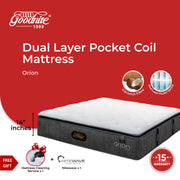 Goodnite Orion Dual Layer Pocket Spring Mattress (14 Inch) with with Single/ Super Single/ Queen/ King