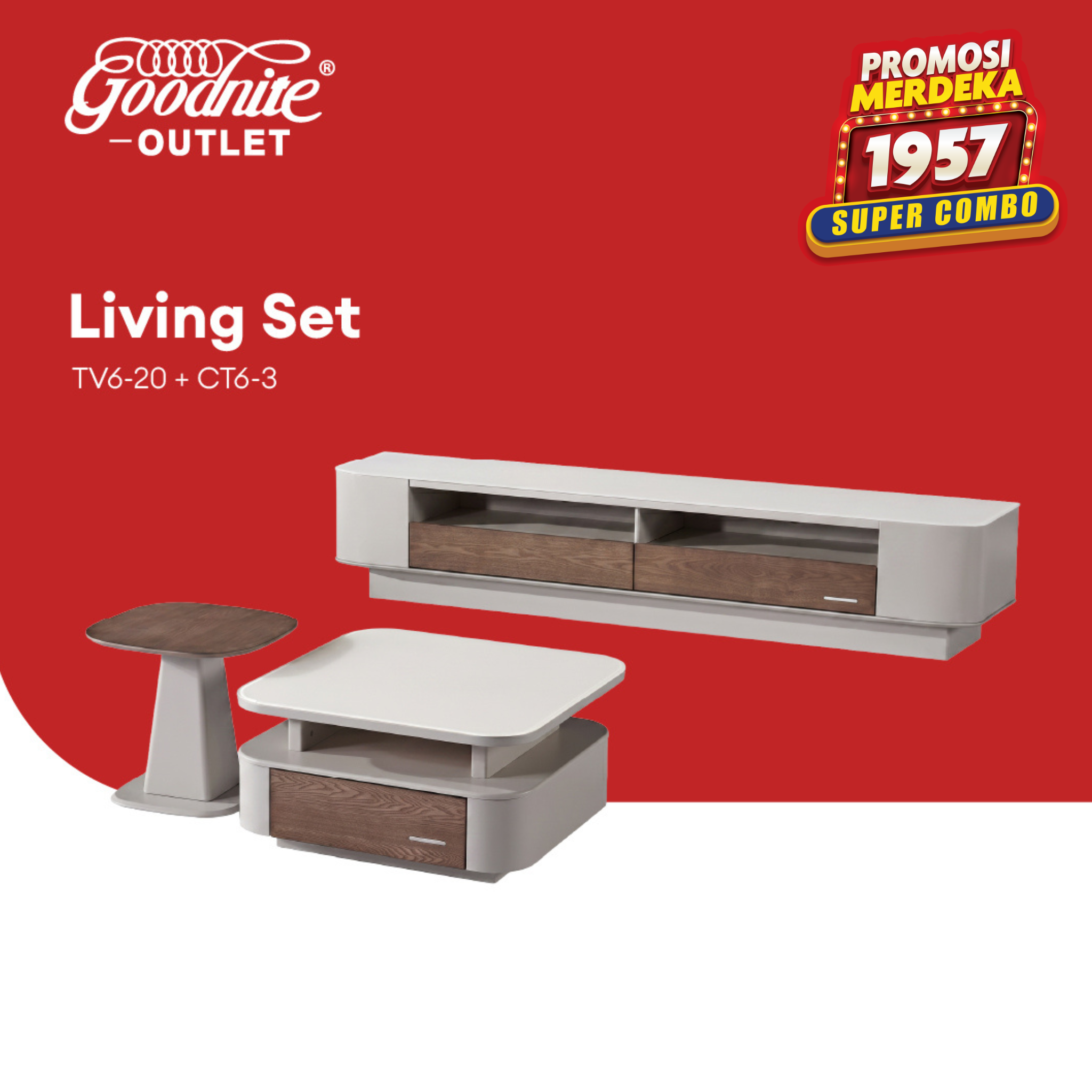 Goodnite Living Set (TV6-20+CT6-3), TV Cabinet + Coffee Table Set