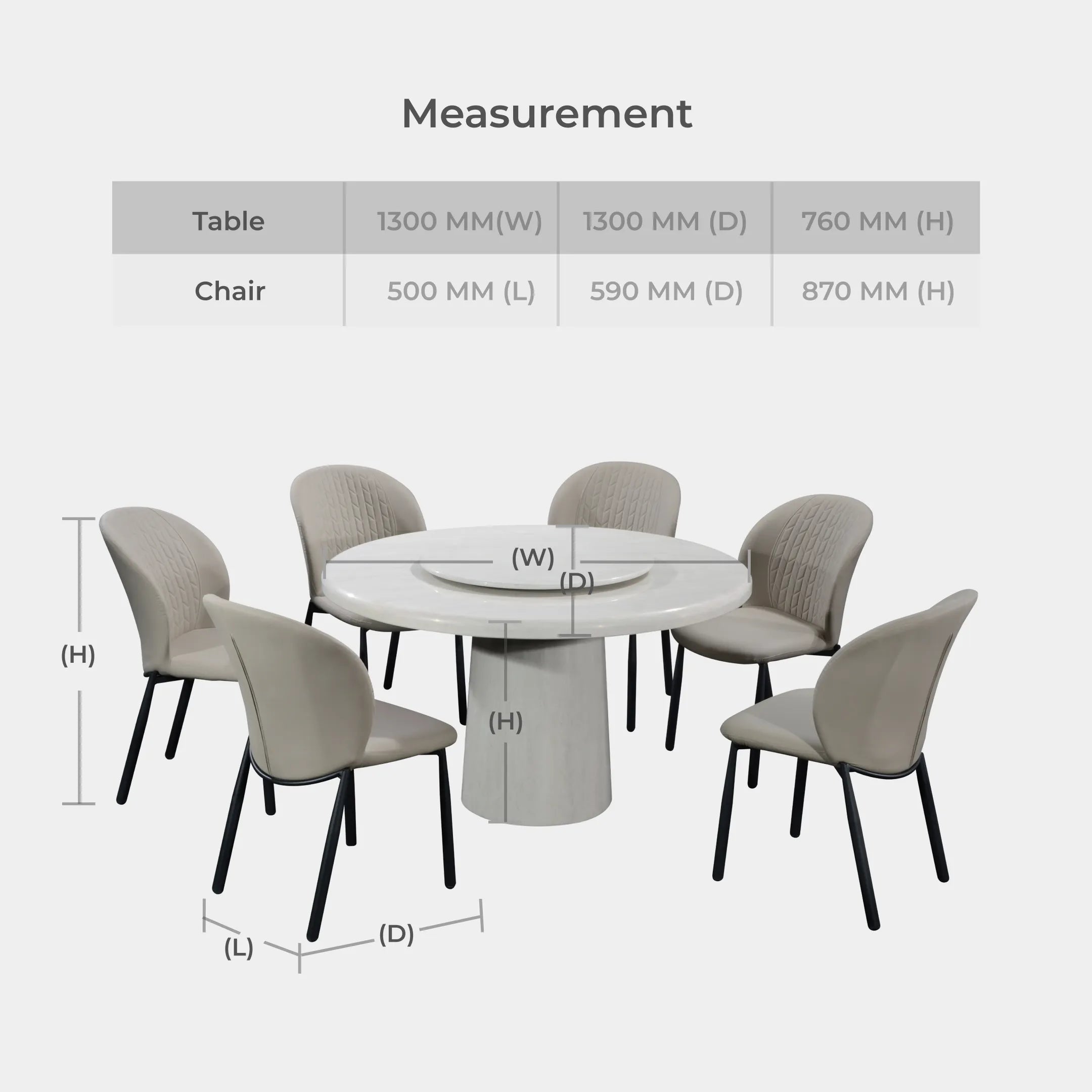 Goodnite 1+6 / 1+8 Marble Dining Set (W 1500mm), Marble Top Table, Metal Leg, PU Chair