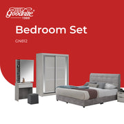 Goodnite Queen/ King Bedroom Set, Bedframe + Wardrobe + Dresser + Side Table (GN812)