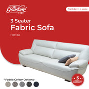 Goodnite Fabric Sofa (Hatteo), 1 Seater/ 2 Seater/ 3 Seater/ 5 Years Warranty