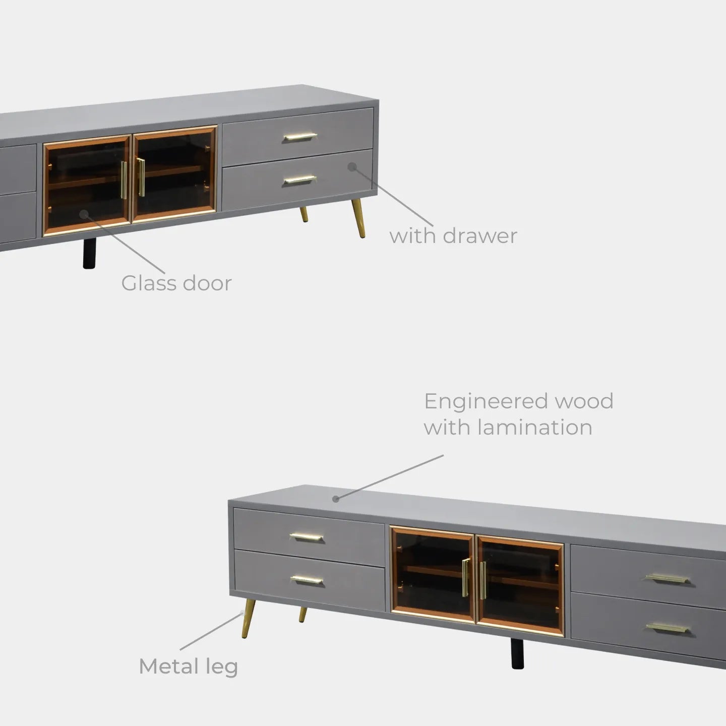 Goodnite Living Set, 6Ft TV Cabinet + Coffee Table