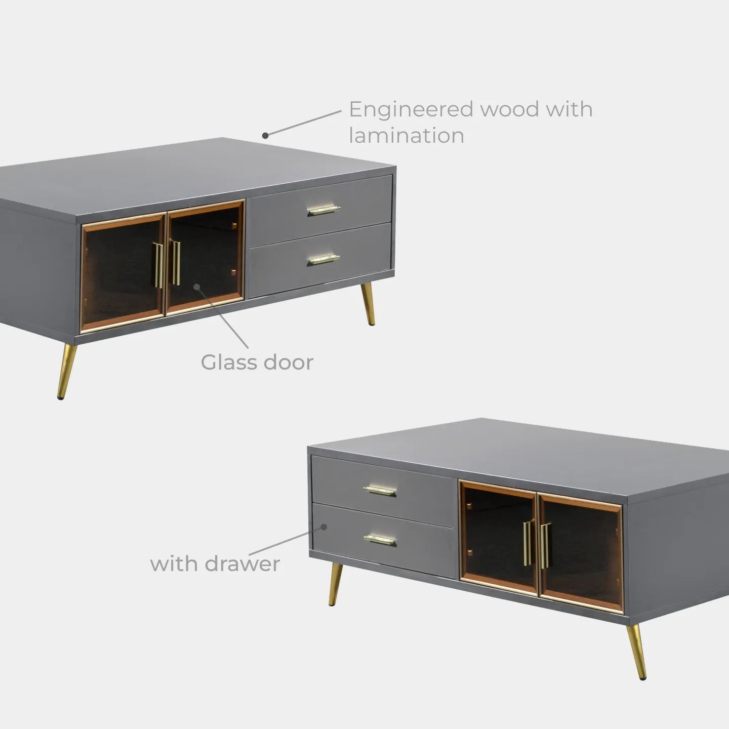 Goodnite Living Set, 6Ft TV Cabinet + Coffee Table