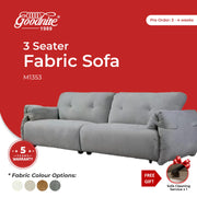 Goodnite Fabric Sofa (M1353), 1 Seater/ 2 Seater/ 3 Seater/ 5 Years Warranty