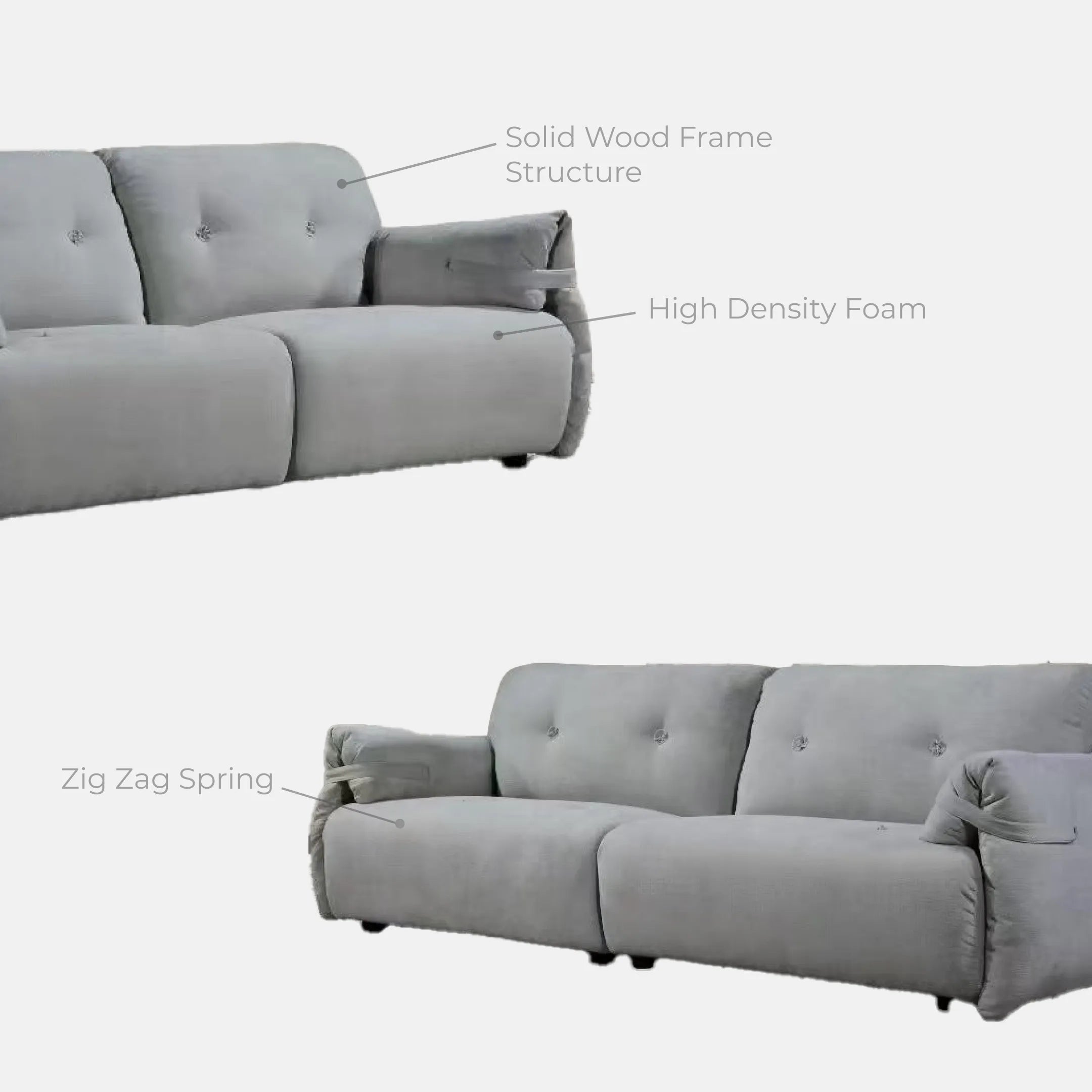 Goodnite Fabric Sofa (M1353), 1 Seater/ 2 Seater/ 3 Seater/ 5 Years Warranty