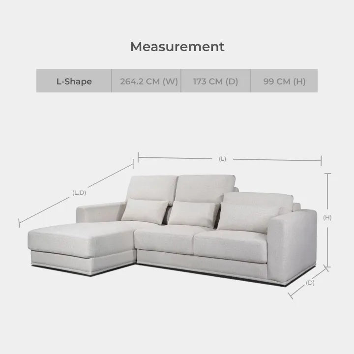 Goodnite Fabric Sofa (AM903630"), L-Shape/ 1 Seater/ 2 Seater/ 3 Seater/ 5 Years Warranty
