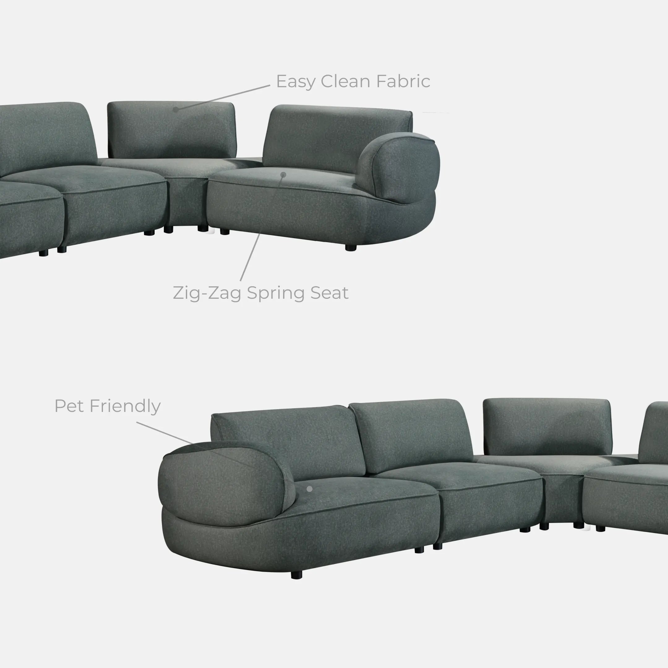 Goodnite Fabric Sofa (ML3775), L-Shape/ 1 Seater/ 2 Seater/ 3 Seater/ 5 Years Warranty
