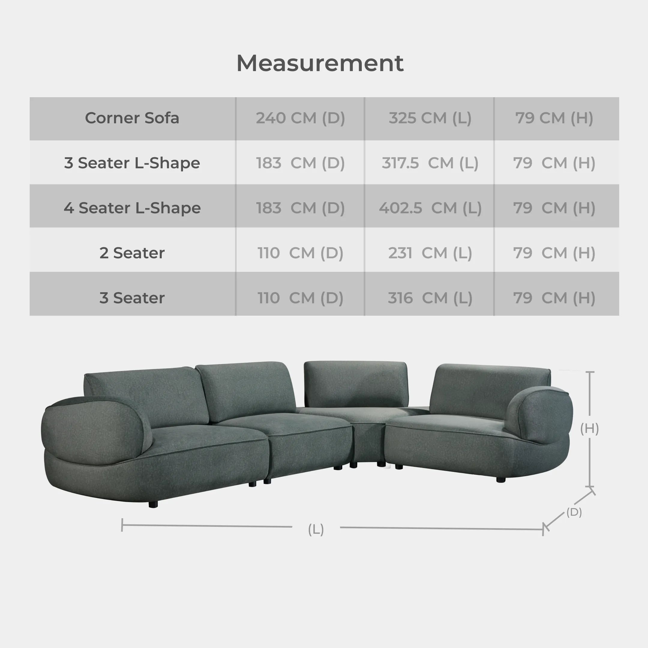 Goodnite Fabric Sofa (ML3775), L-Shape/ 1 Seater/ 2 Seater/ 3 Seater/ 5 Years Warranty
