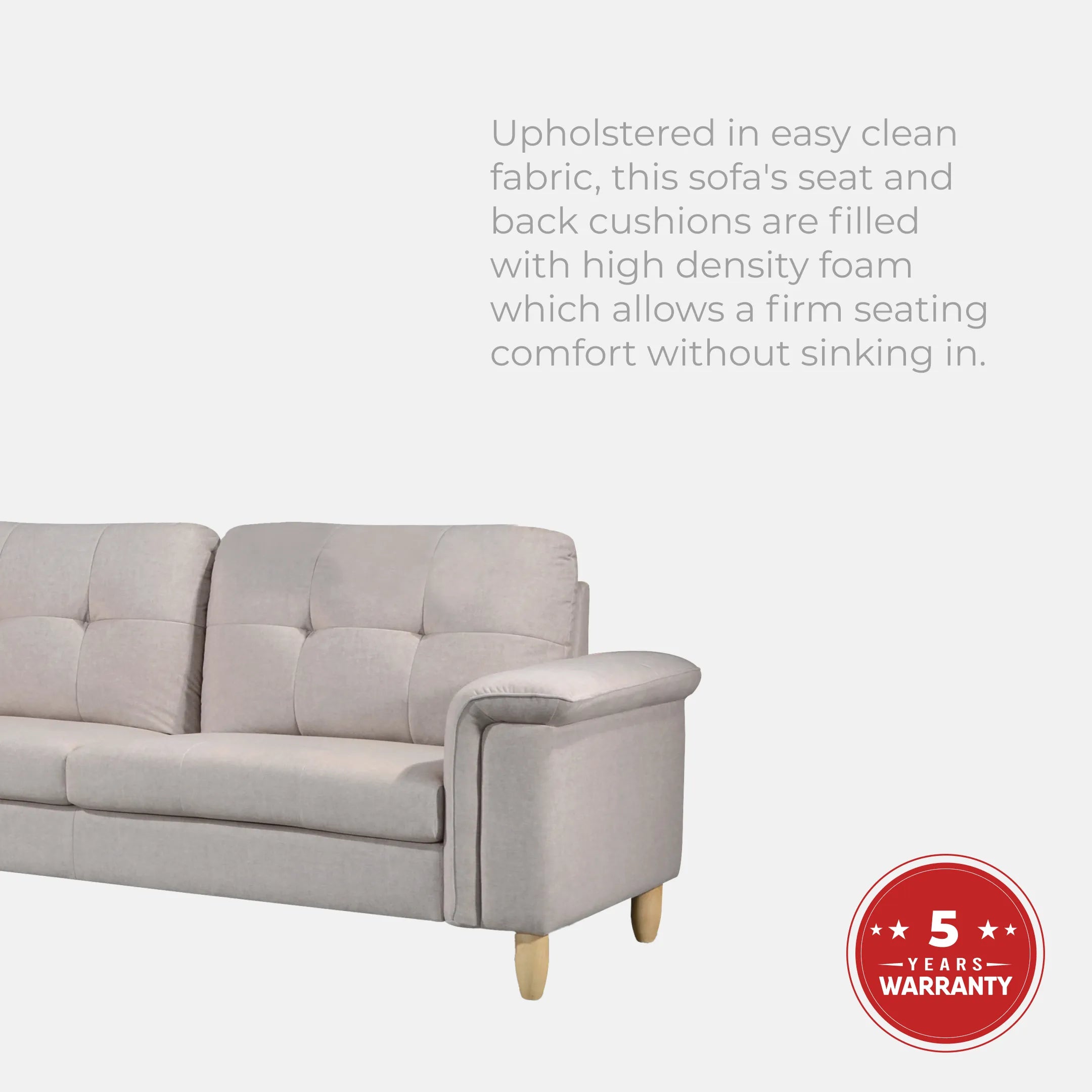 Goodnite Fabric Sofa (DSL8012), 1 Seater/ 2 Seater/ 3 Seater/ 5 Years Warranty