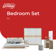 Goodnite Queen/ King Bedroom Set, Bedframe + Wardrobe + Dresser + Side Table (Kiri)
