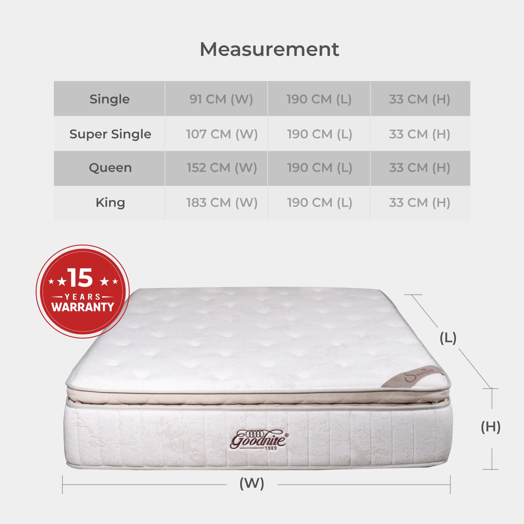 Goodnite Susanne Natural Latex Foam Mattress (13 Inch) with Single/ Super Single/ Queen/ King
