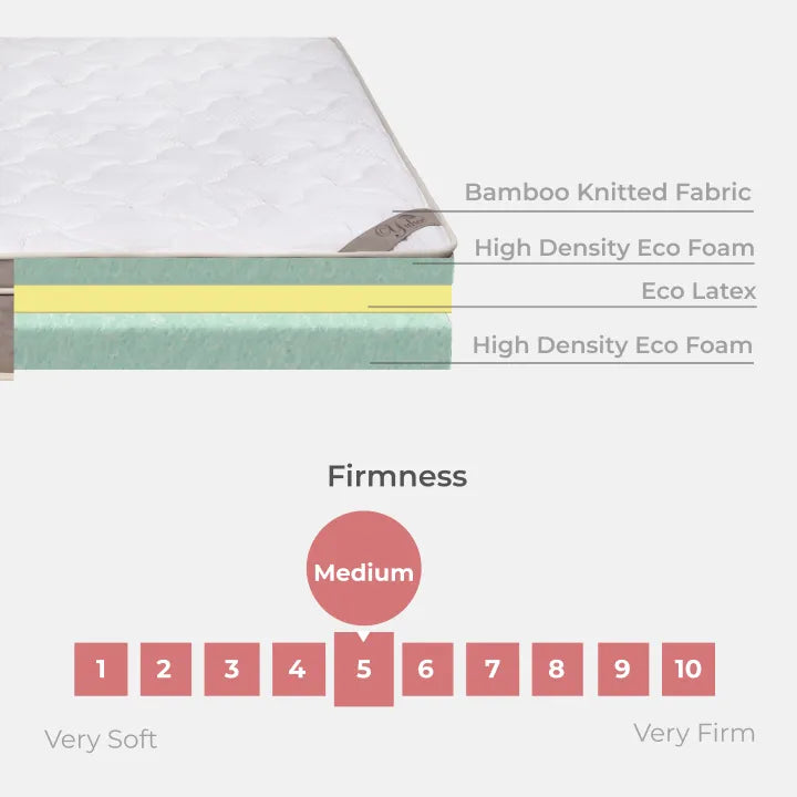 Goodnite Yukee Eco Latex Foam Mattress (10 Inch) with Single/ Super Single/ Queen/ King