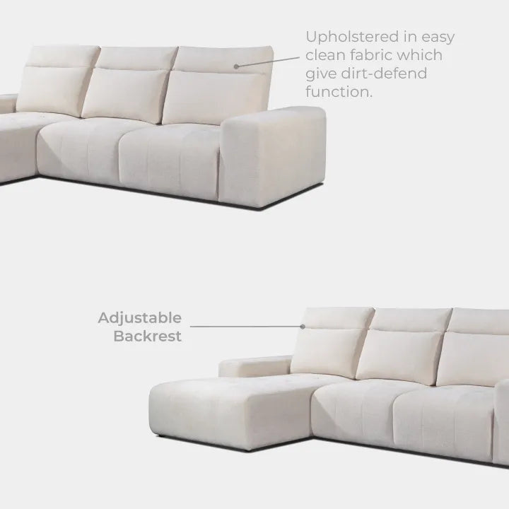 Goodnite Fabric L-Shape (AM9038), 1 Seater/ 2 Seater/ 3 Seater/ L-Shape Sofa / 5 Years Warranty