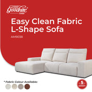 Goodnite Fabric L-Shape (AM9038), 1 Seater/ 2 Seater/ 3 Seater/ L-Shape Sofa / 5 Years Warranty