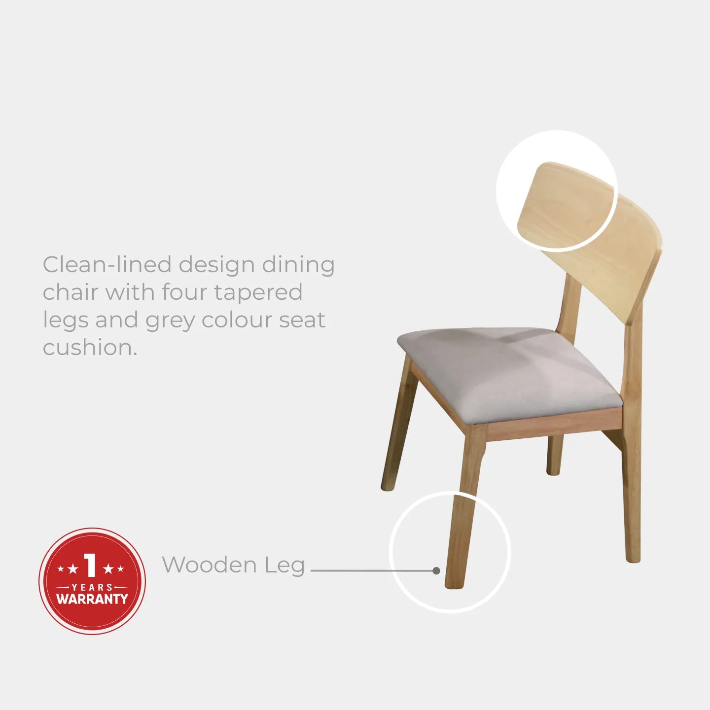 Goodnite (1+8) Nano Marble Dining Set (2000mm), Nano Marble Top Table, Wooden Leg, Fabric Chair