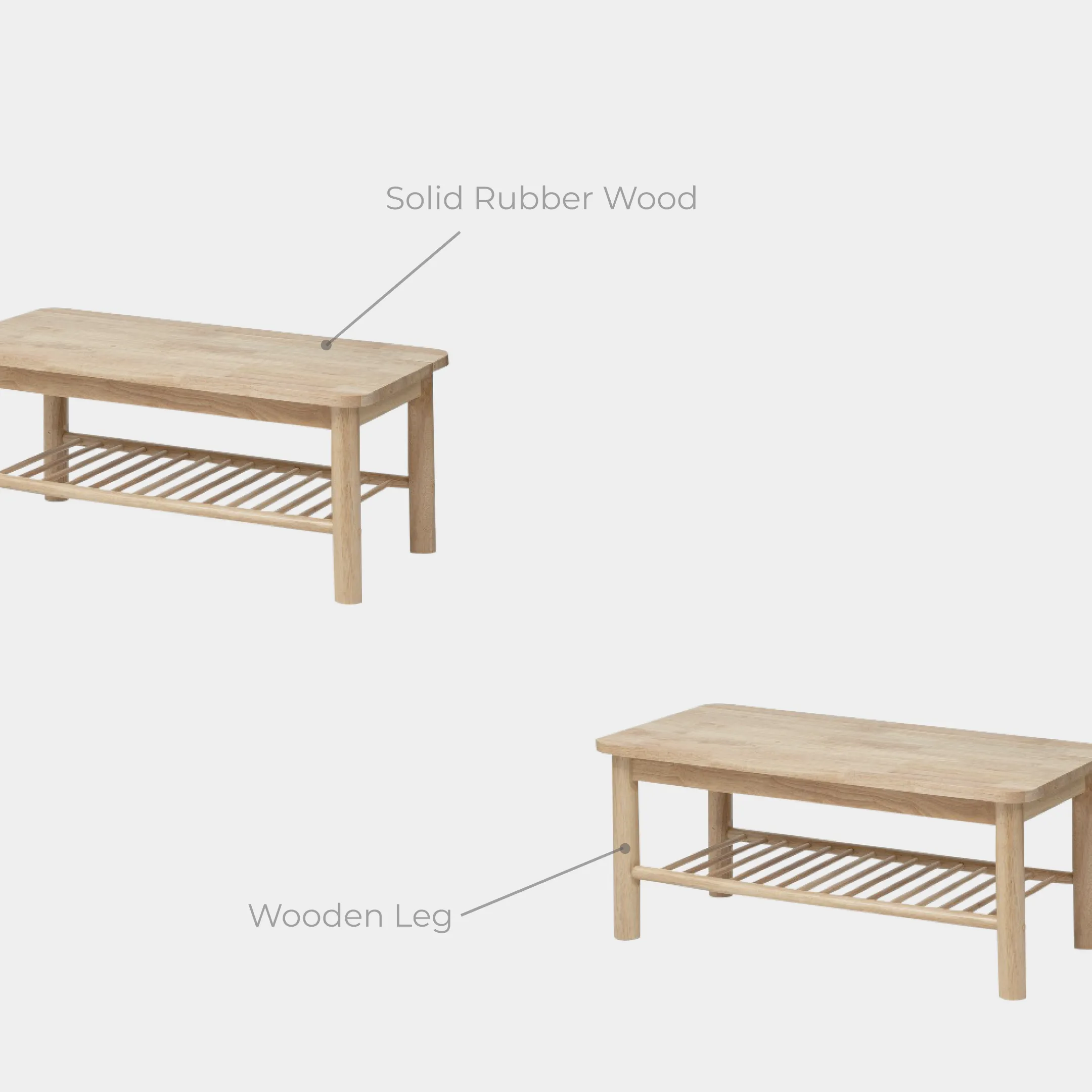 Goodnite Living Set (Orlando II + Muji), 6FT Solid Wood TV Cabinet + Coffee Table Set