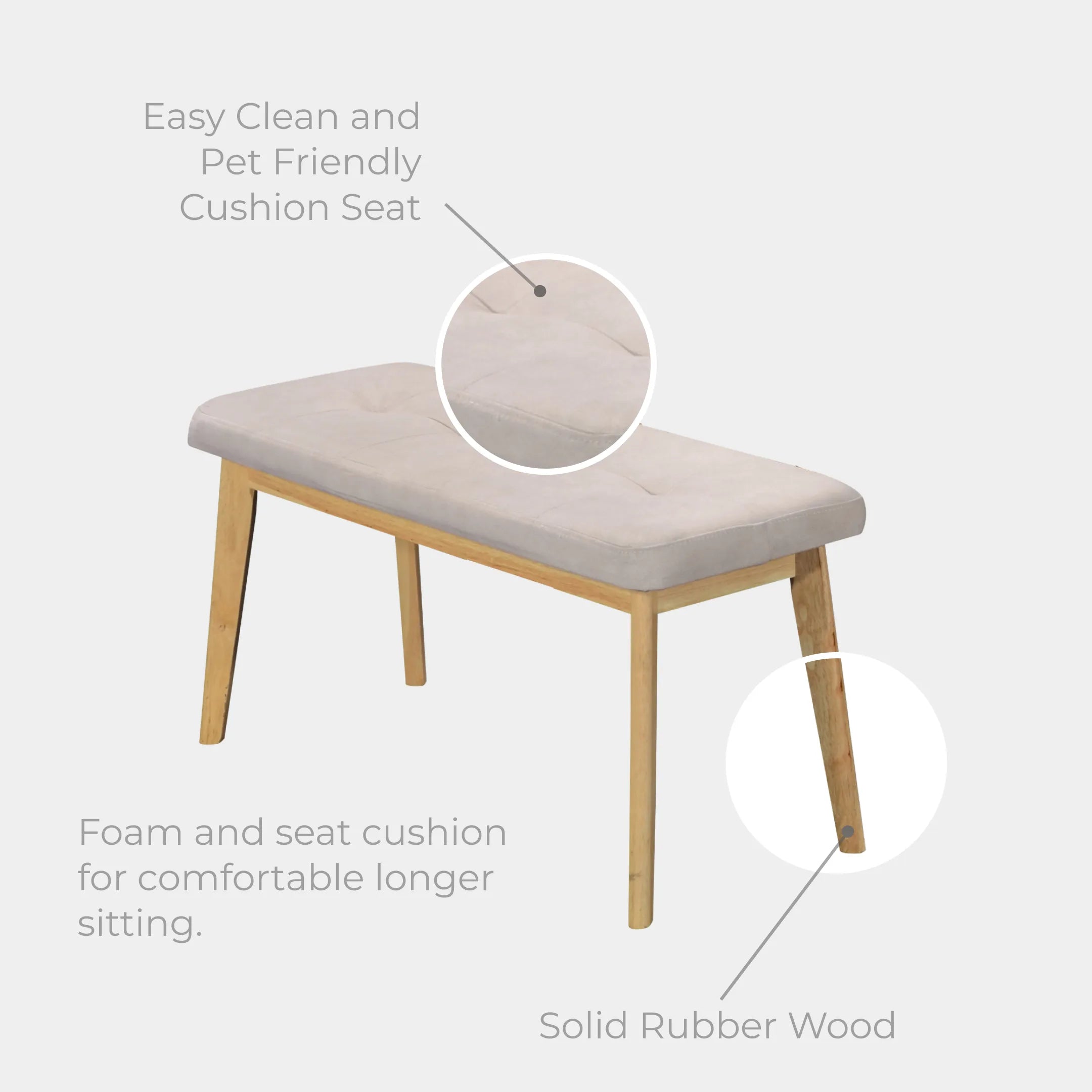 Goodnite (1+4+Bench) Ceramic Dining Set, Ceramic Top, Solid Rubber Wood