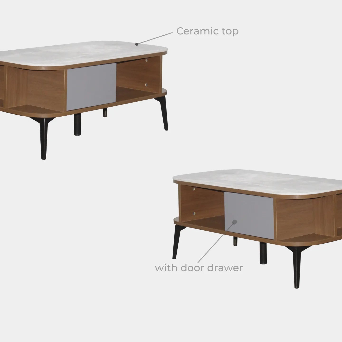 Goodnite Living Set, Ceramic Top TV Cabinet + Coffee Table