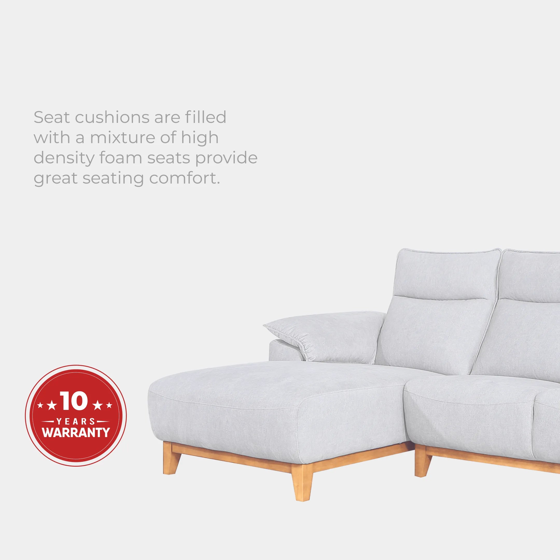Goodnite Fabric Sofa (4022), L-Shape/ 1 Seater/ 2 Seater/ 2.5 Seater/ 2+2.5 Seater, 5 Years Warranty