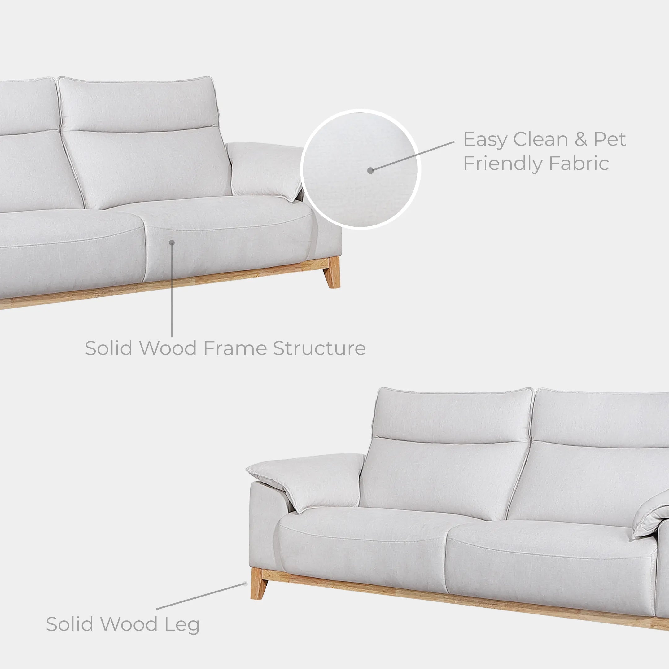 Goodnite Fabric Sofa (4022), L-Shape/ 1 Seater/ 2 Seater/ 2.5 Seater/ 2+2.5 Seater, 5 Years Warranty