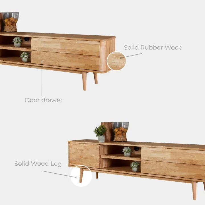 Goodnite  6.5' Solid Wood TV Cabinet/ Coffee Table/ Display Cabinet/ Side Board