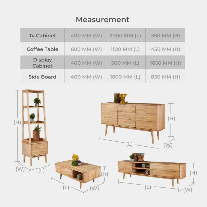 Goodnite  6.5' Solid Wood TV Cabinet/ Coffee Table/ Display Cabinet/ Side Board