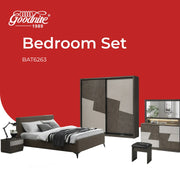 Goodnite Queen/ King Bedroom Set, Bedframe + Wardrobe + Dresser + Side Table (BAT6263)