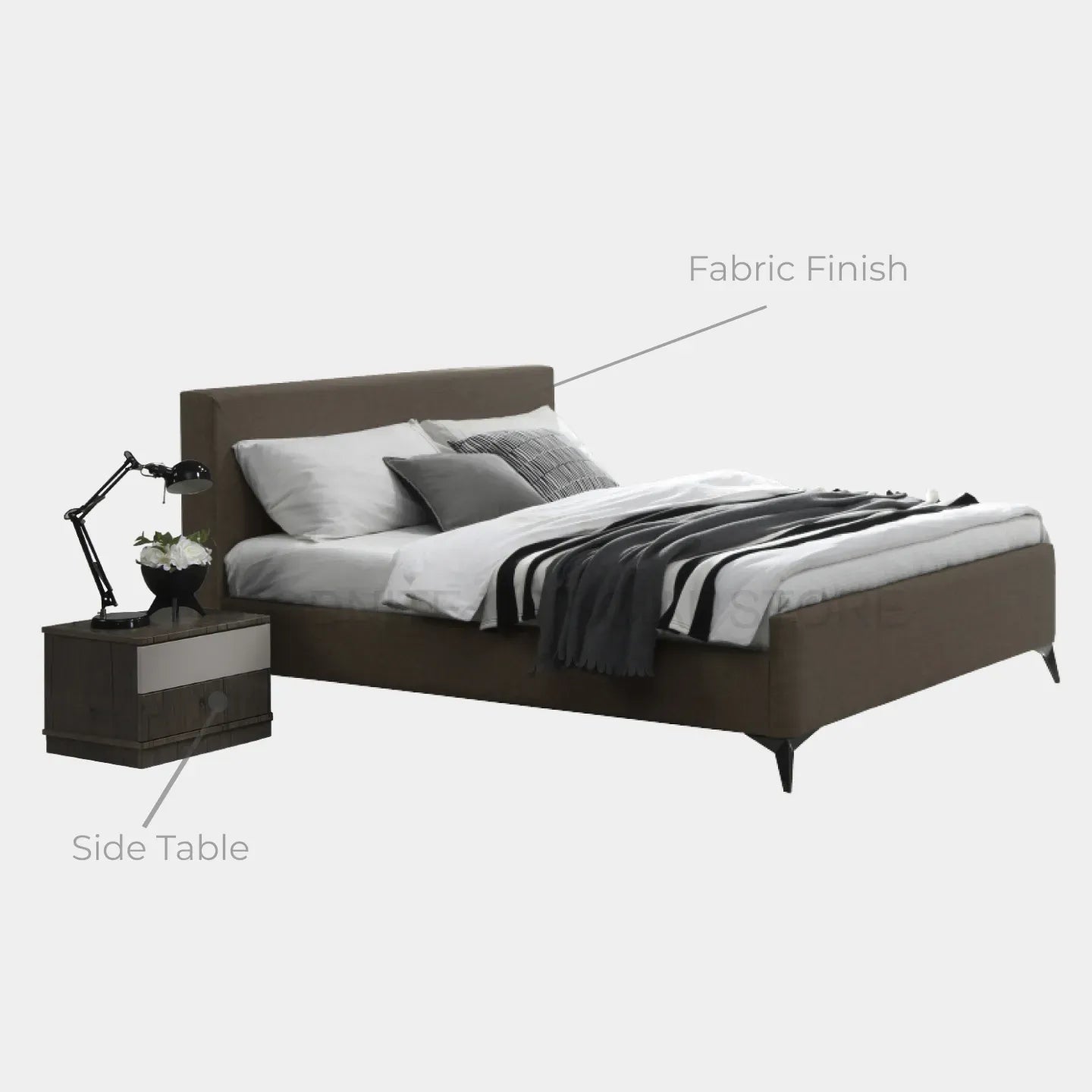 Goodnite Queen/ King Bedroom Set, Bedframe + Wardrobe + Dresser + Side Table (BAT6263)