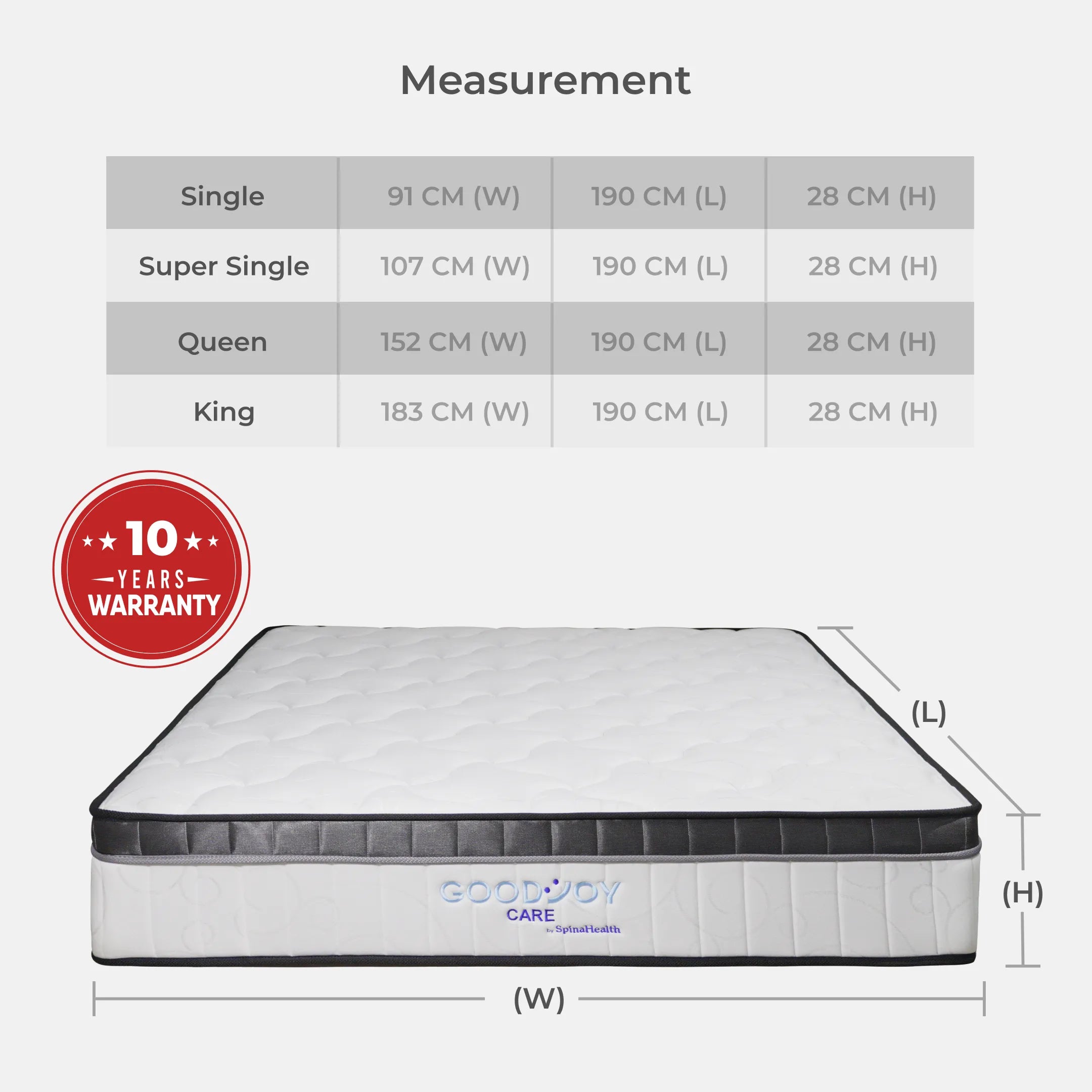 Goodnite Goodjoy Care 7 Turn Posture Spring Mattress (11 Inch) with Single/ Super Single/ Queen/ King