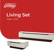 Goodnite Living Set, 6.5FT Tech Stone Top TV Cabinet + Coffee Table