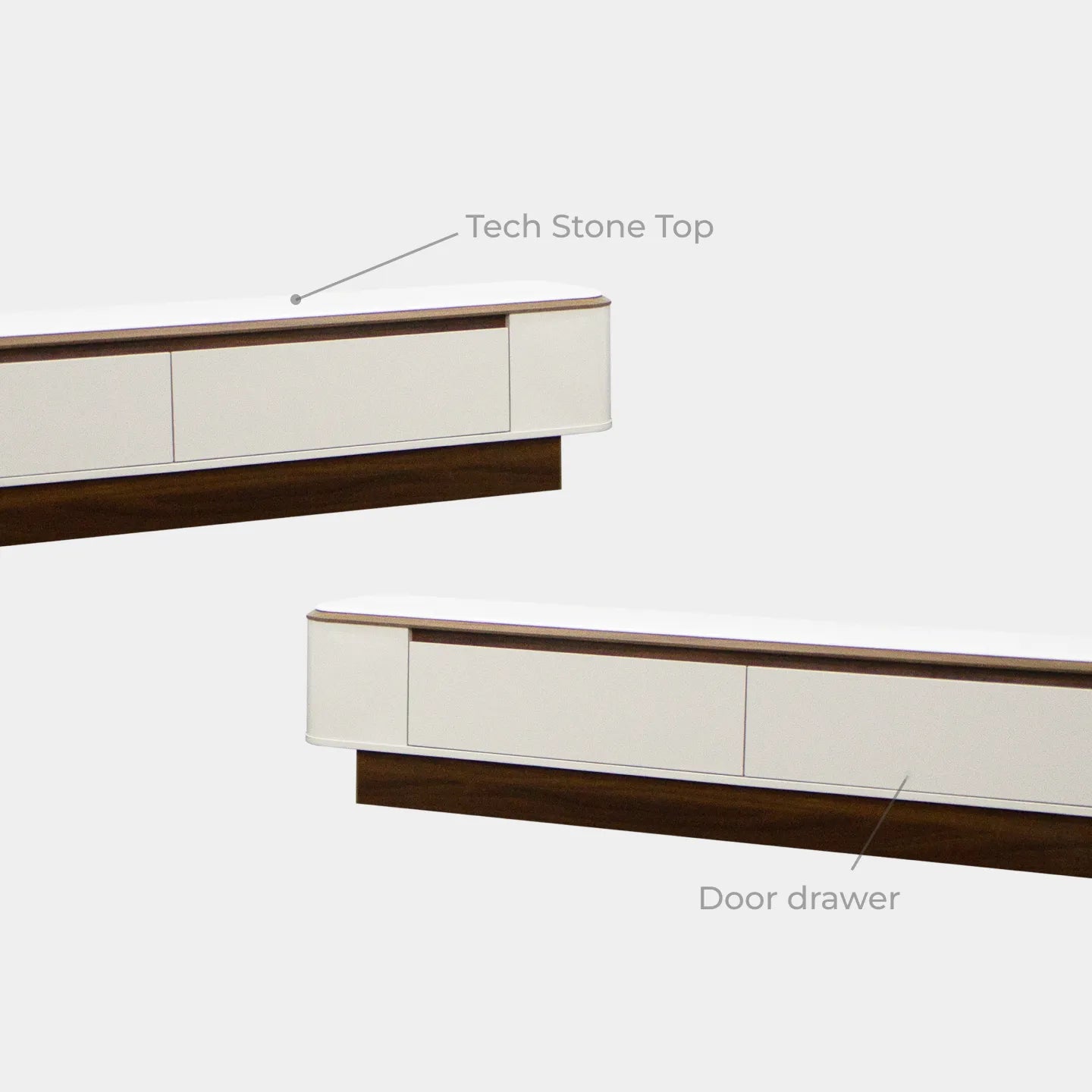 Goodnite Living Set, 6.5FT Tech Stone Top TV Cabinet + Coffee Table
