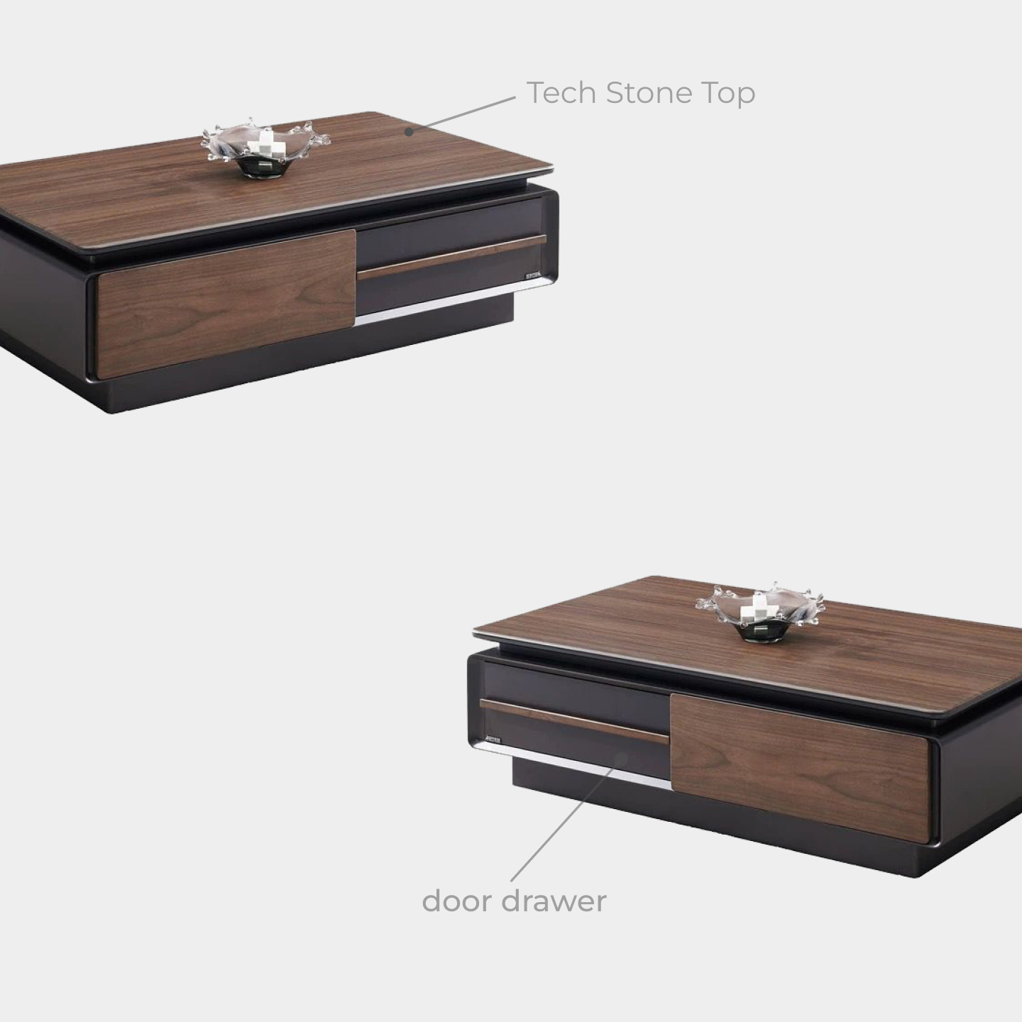 Goodnite Living Set, 6.5FT Tech Stone Top TV Cabinet + Coffee Table