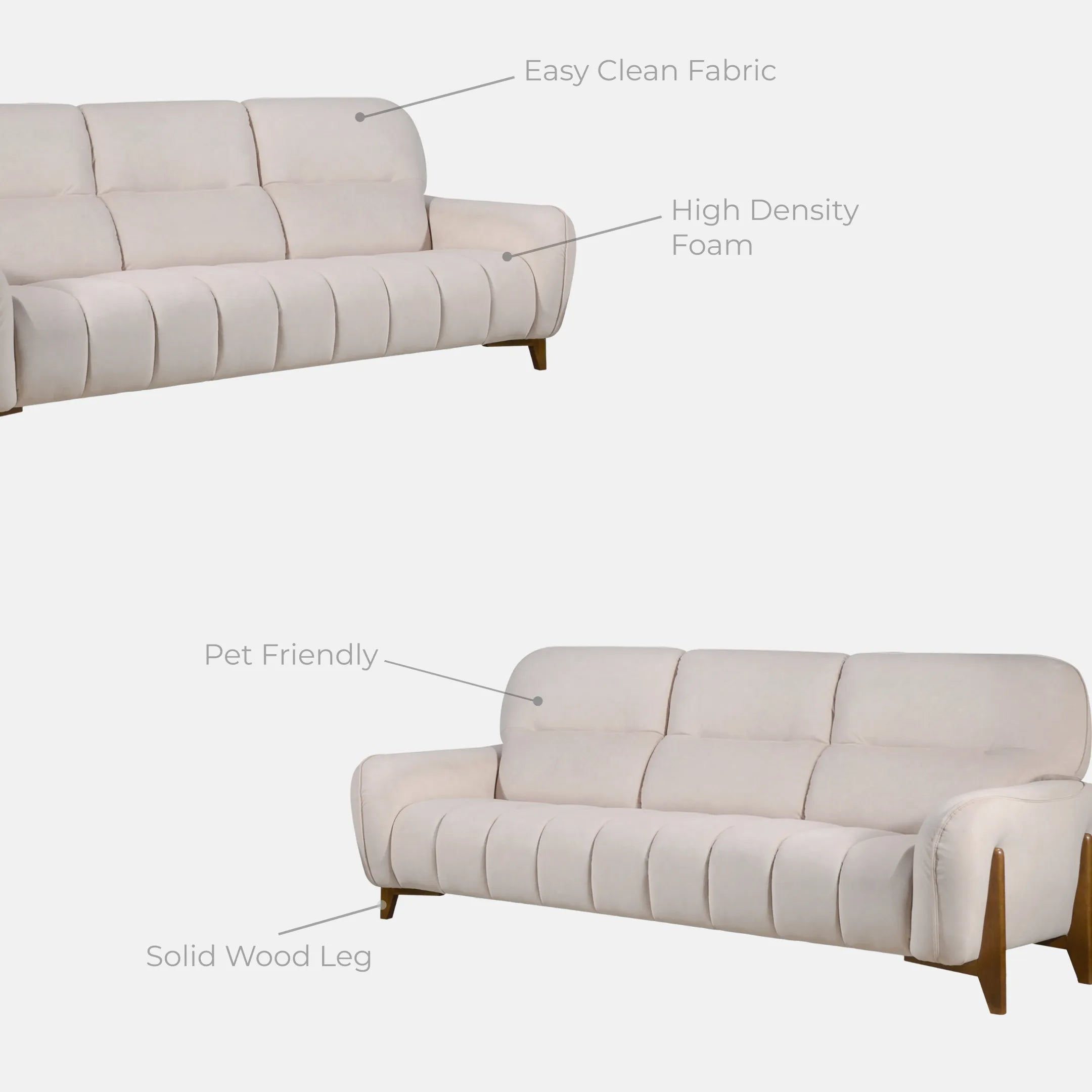 Goodnite Fabric Sofa (IN 603), 1 Seater/ 2 Seater/ 3 Seater/ 2+3 Seater/ 5 Years Warranty