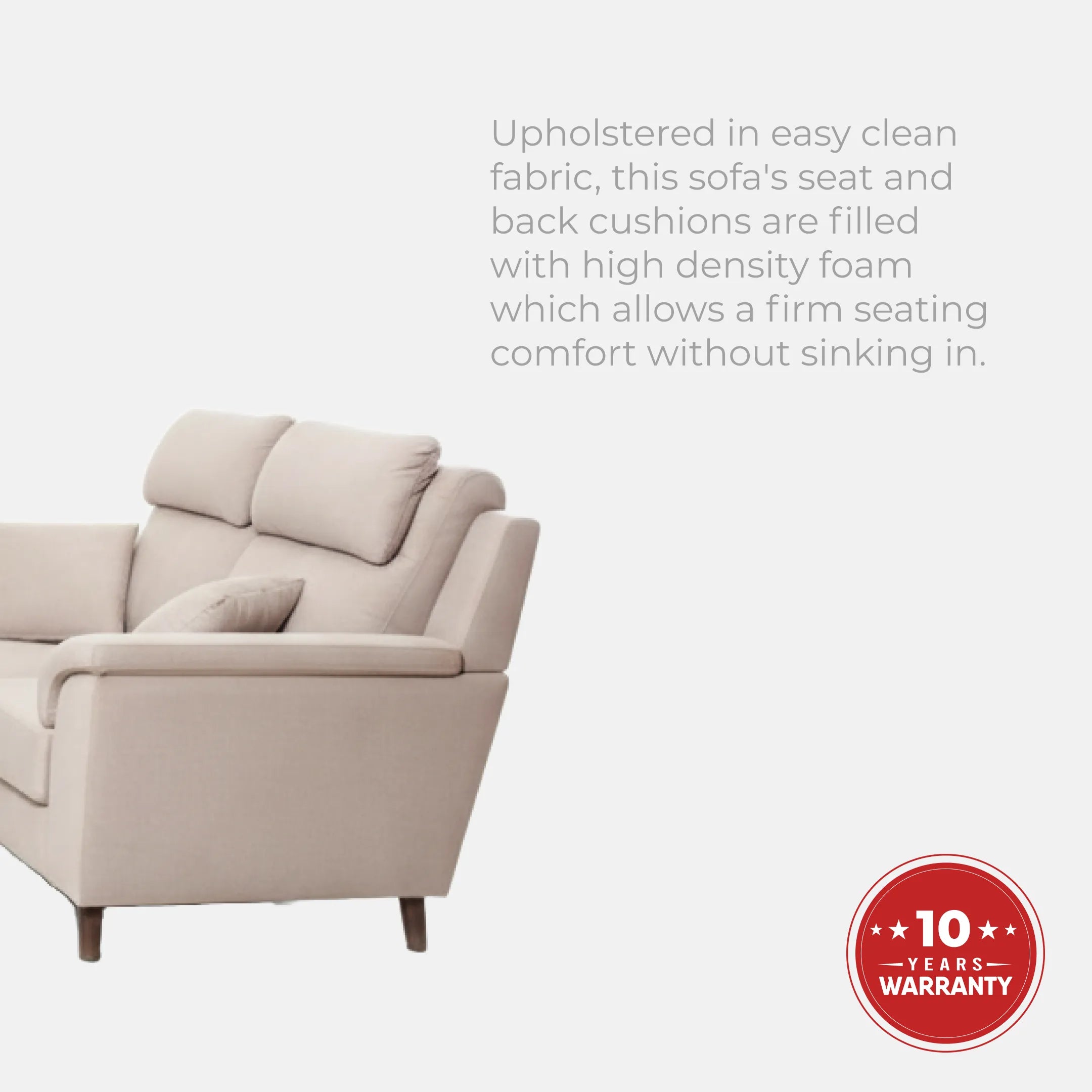 Goodnite Fabric Sofa (EDSD5718), 2 Seater/ 3 Seater/ 2+3 Seater/ 5 Years Warranty