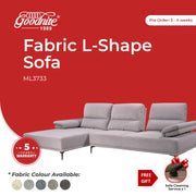 Goodnite Fabric L-Shape Sofa (ML3733), 5 Years Warranty