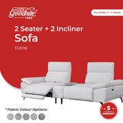 Goodnite 2 Seater + 2 Incliner Sofa (TH5119 30"), 5 Years Warranty